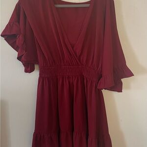 Elegant Burgundy Dress